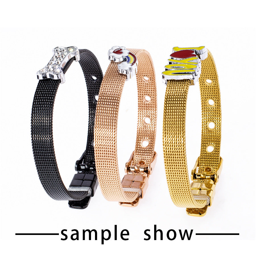 More Sizes Colorful Stainless Steel Mesh Bracelet