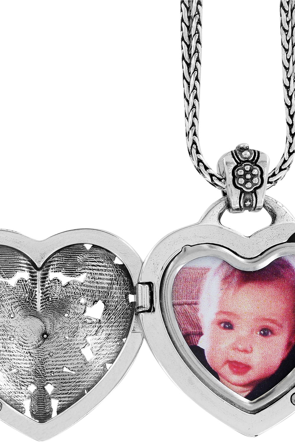 Floral Heart Locket Necklace