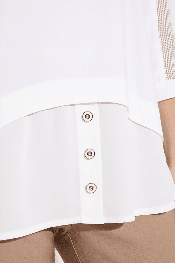 Joseph Ribkoff Button Detail High-Low Hem Top