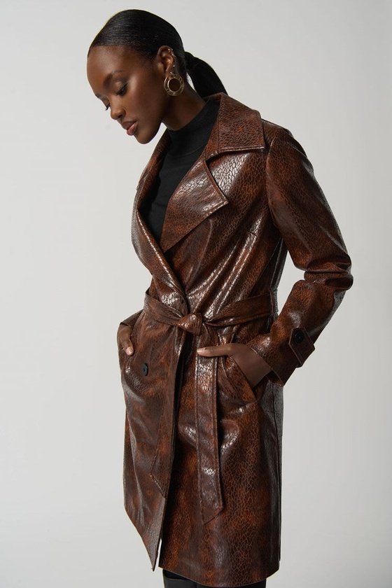 Joseph Ribkoff Faux Leather Coat