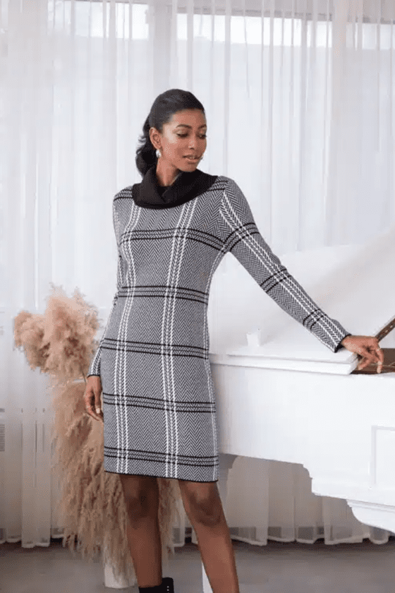 Alison Sheri Chevron Print Knit Dress