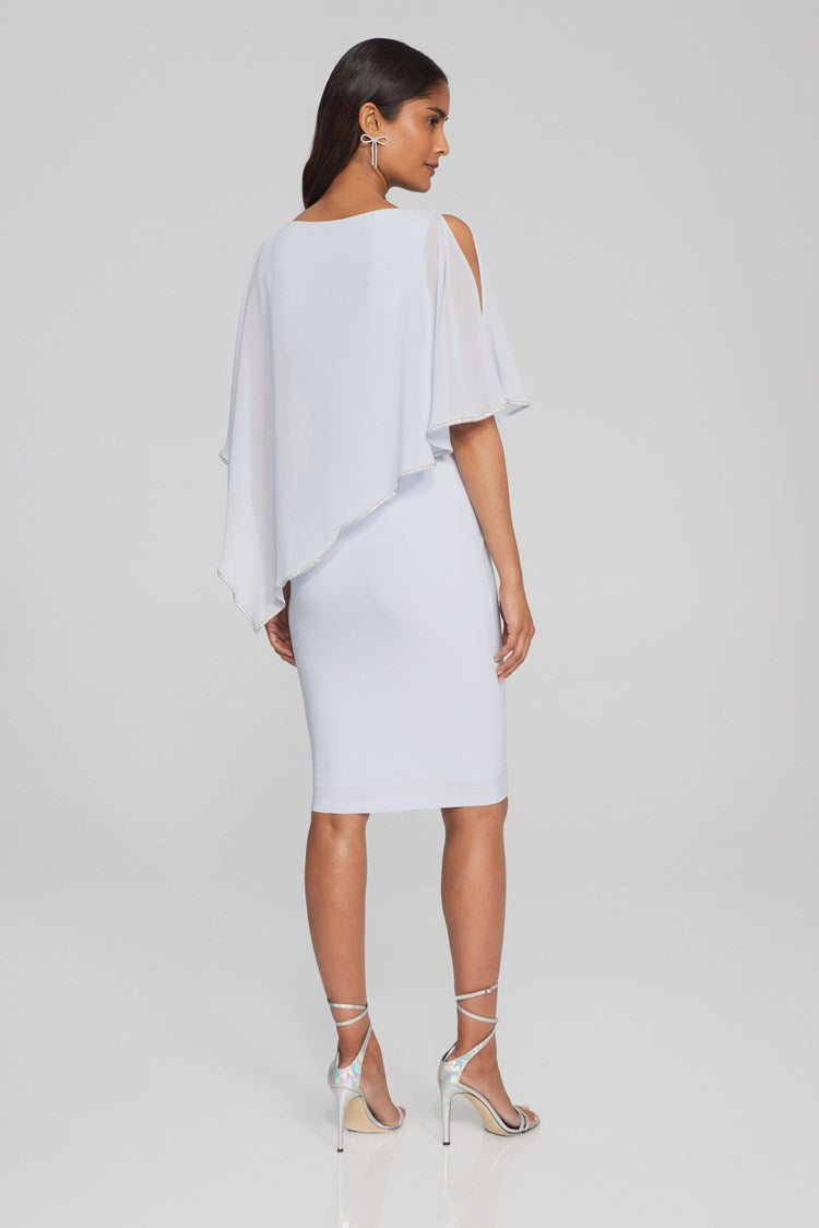 Joseph Ribkoff Layered Dress with Cape Overlay