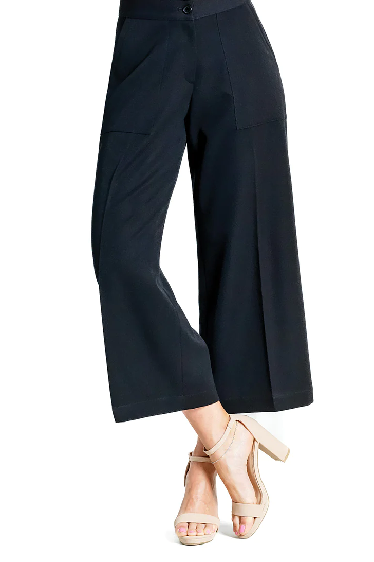 Woven Twill Cropped Trouser