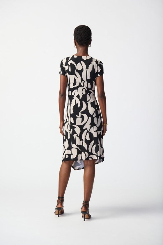 Joseph Ribkoff Abstract Print Silky Knit Wrap Dress