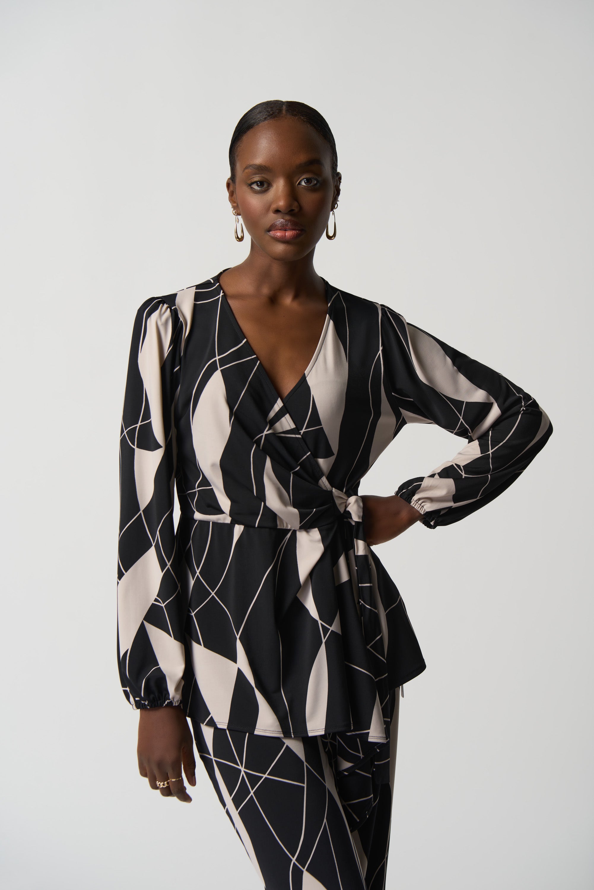 Abstract Print Wrap Tunic