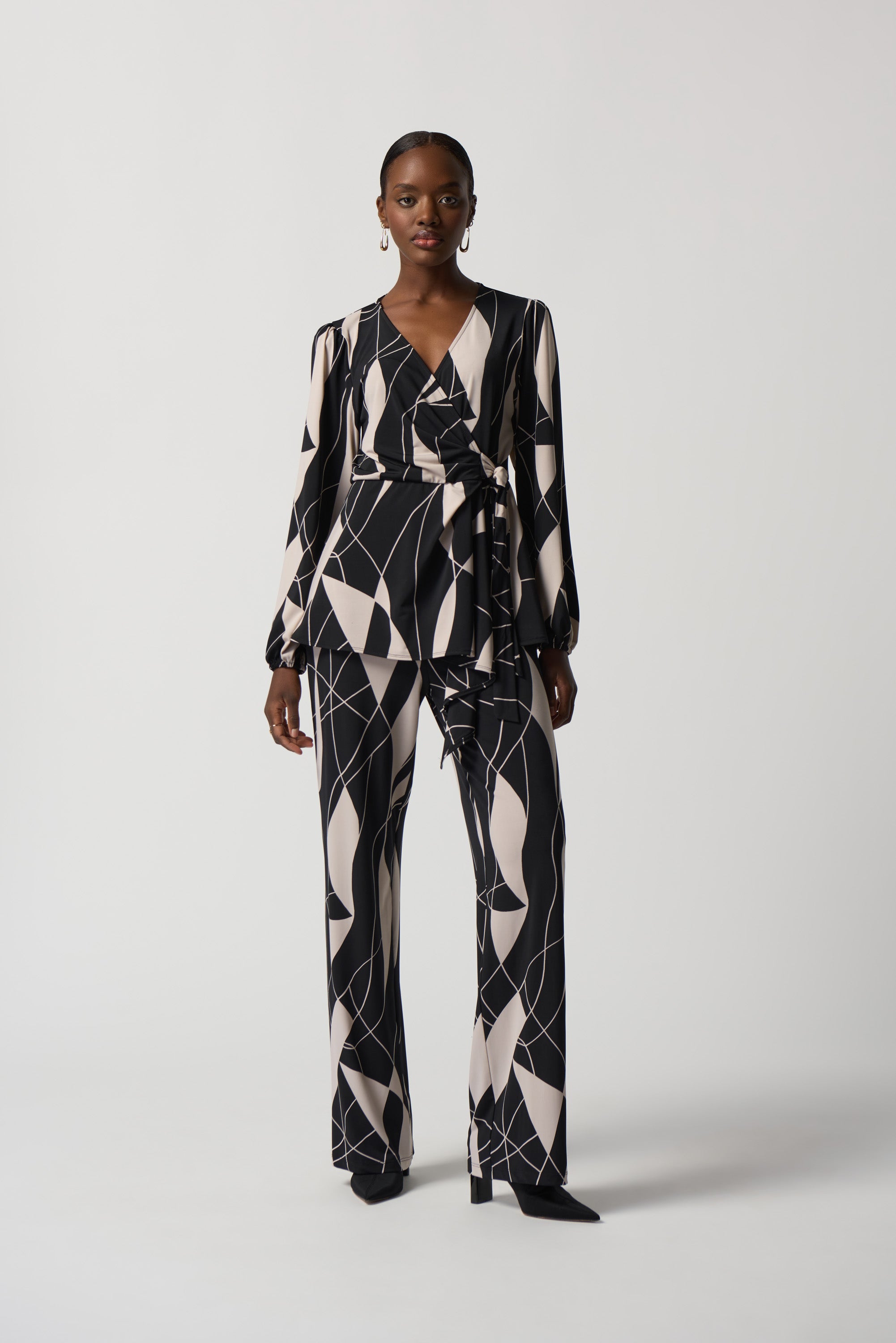 Abstract Print Wrap Tunic