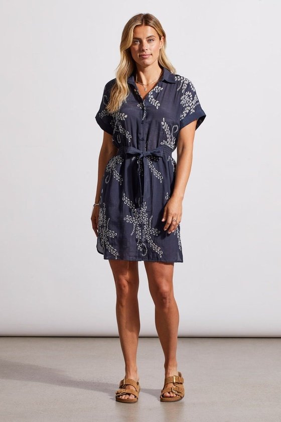 BUTTON-UP DRESS WITH EMBROIDERY