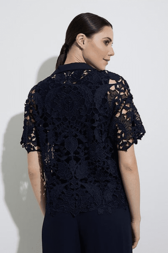 2 Pc Short Sleeve Open Lace Jacket with Shell
