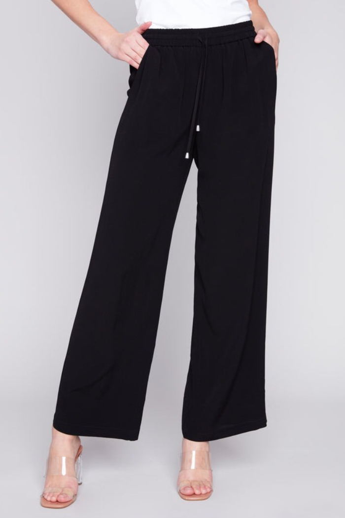 Wide Leg Pants with Drawstring