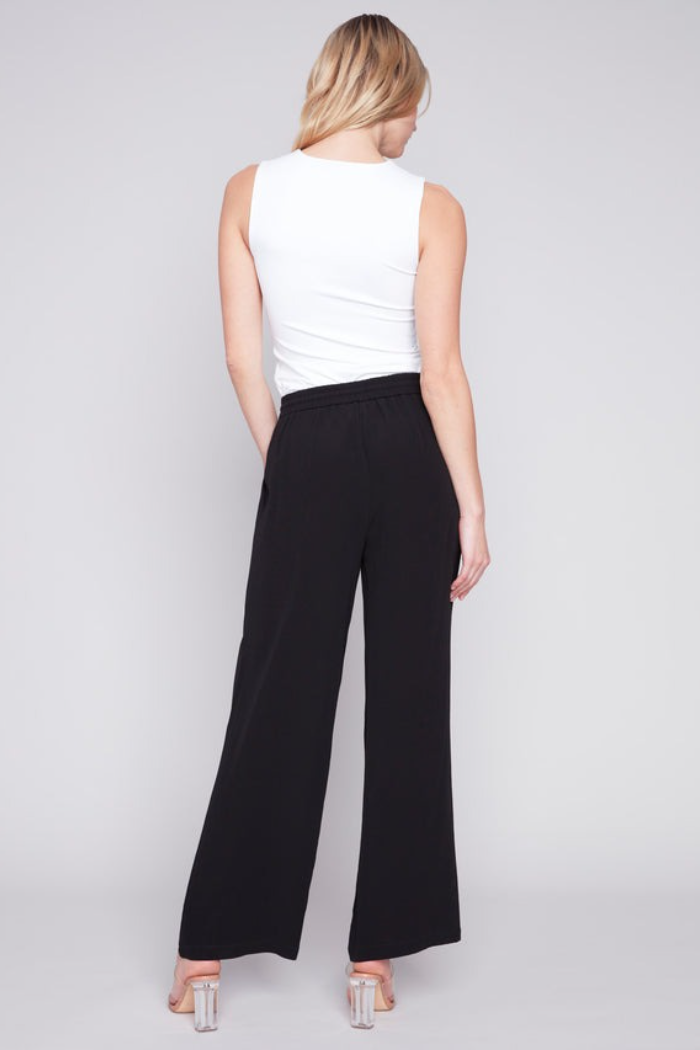 Wide Leg Pants with Drawstring