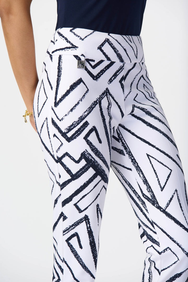 Geometric Print Silky Pull-On Pants
