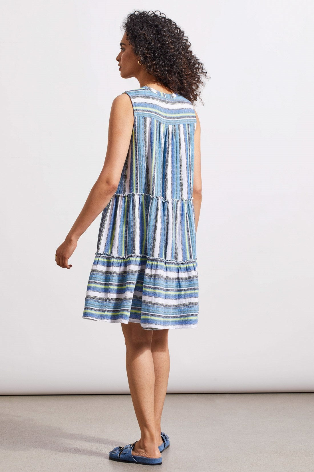 Printed Sleeveless Dress with Tiered Skirt