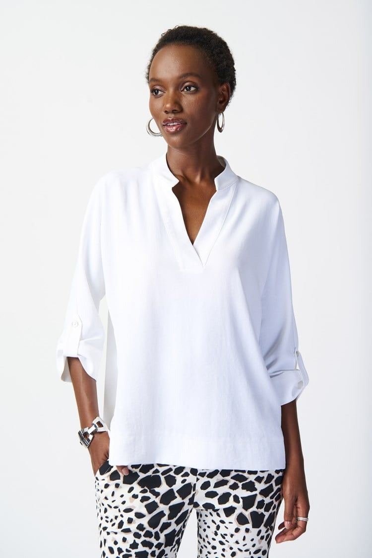 Woven Boxy Top with Dolman Sleeves