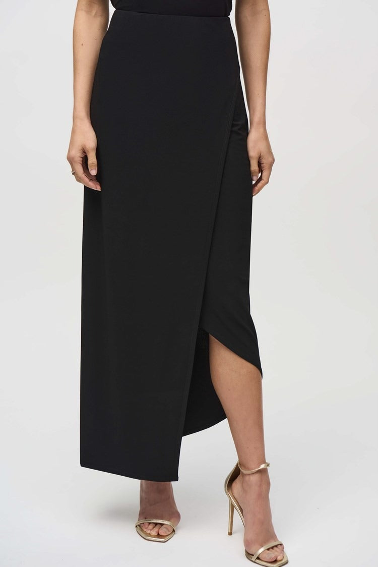 Silky Knit Asymmetrical Pull-on Skirt