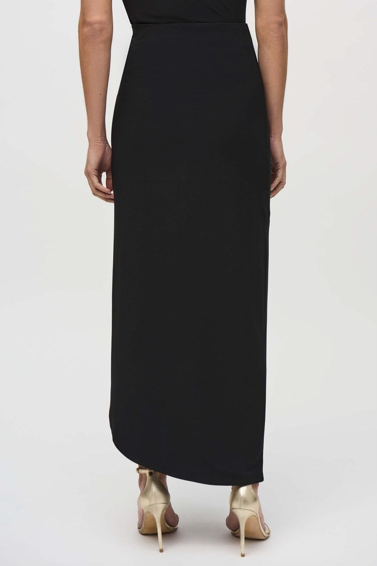Silky Knit Asymmetrical Pull-on Skirt