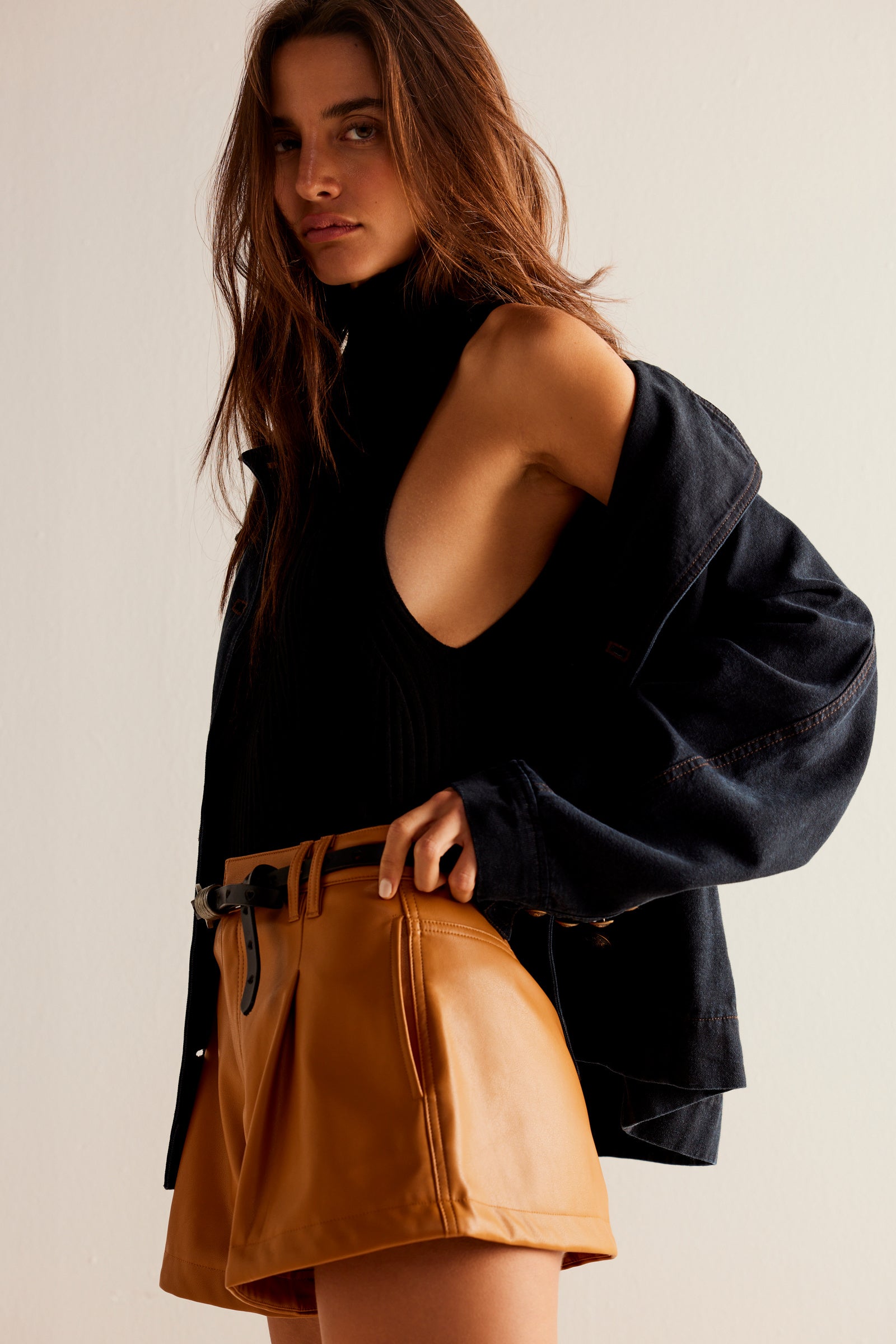 Vegan Leather Shorts