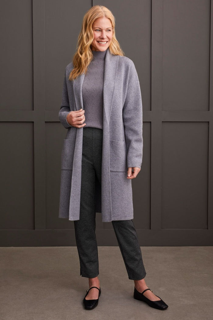 Open Cardigan with Patch Pockets