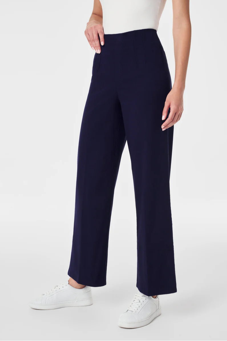 Stretch Twill Cropped Wide Leg Pant