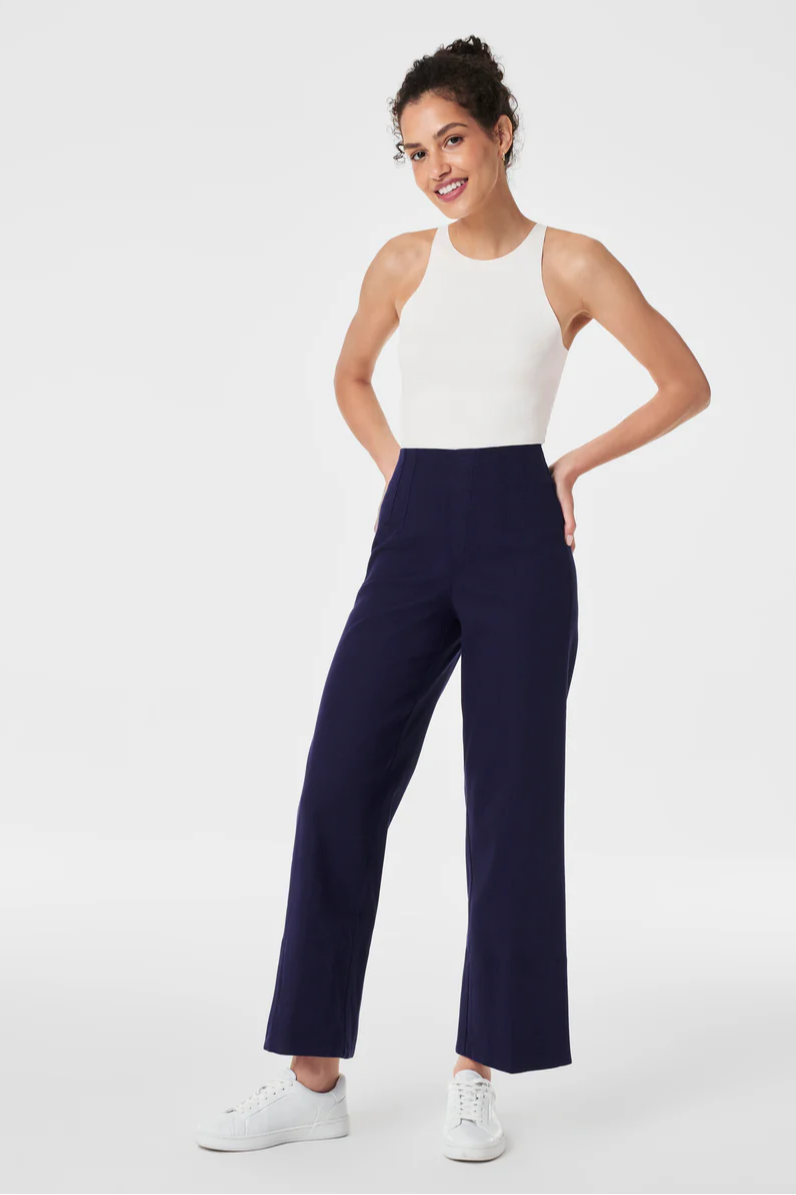 Stretch Twill Cropped Wide Leg Pant