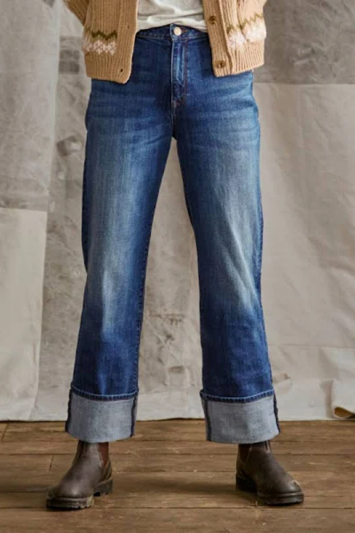 Sienna High Rise Wide Leg with Deep Cuff Jean