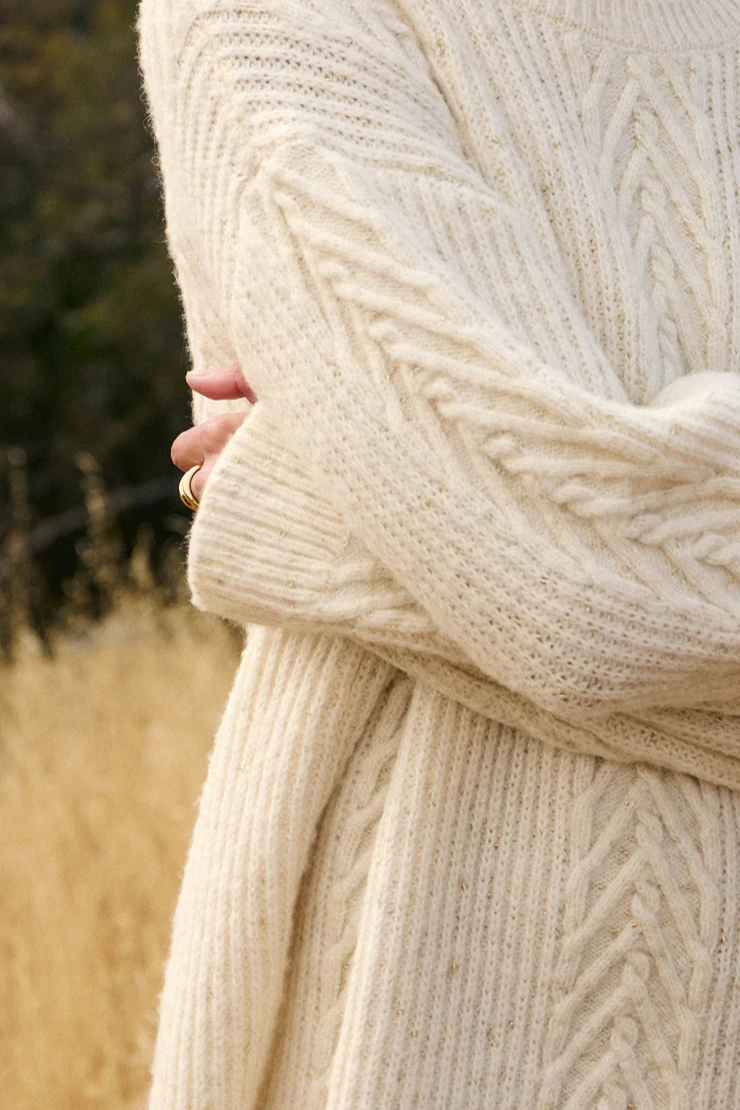 All That Glitters Cable Knit Sweater