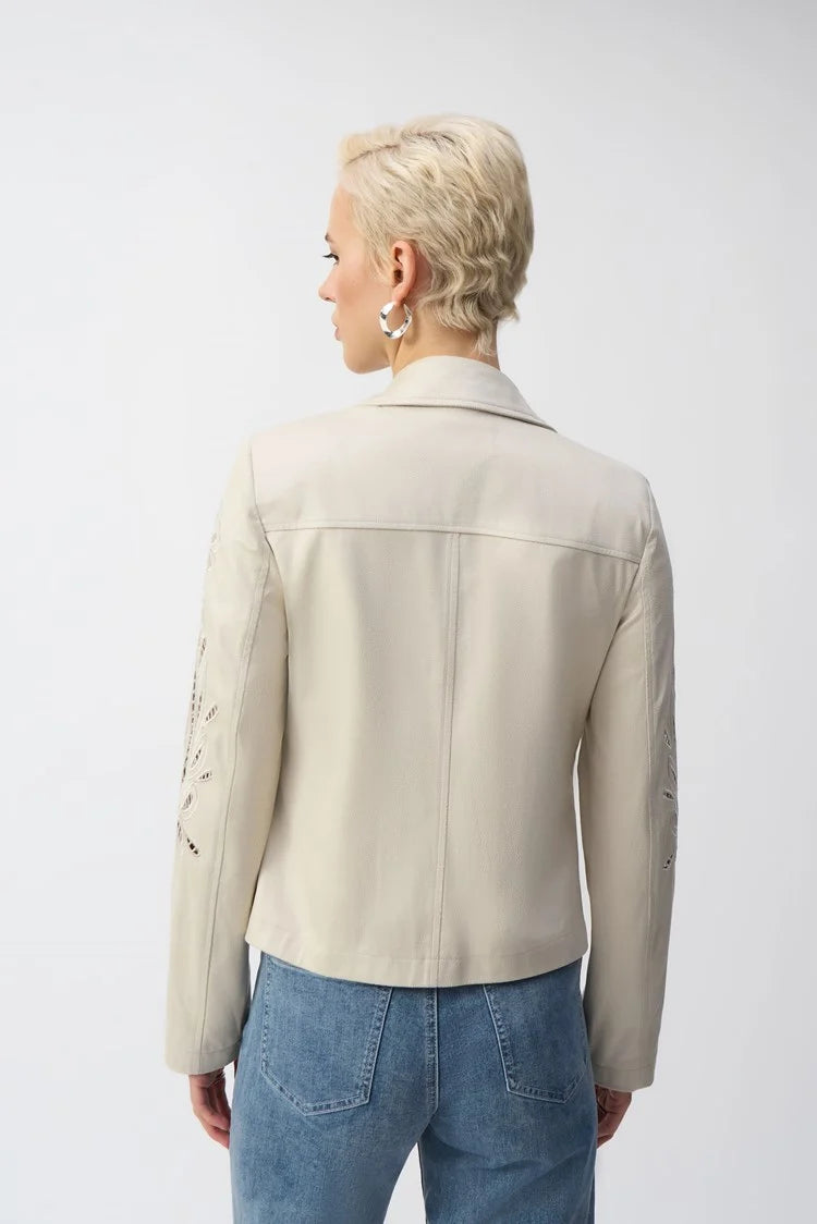 Foiled Faux Suede Moto Jacket
