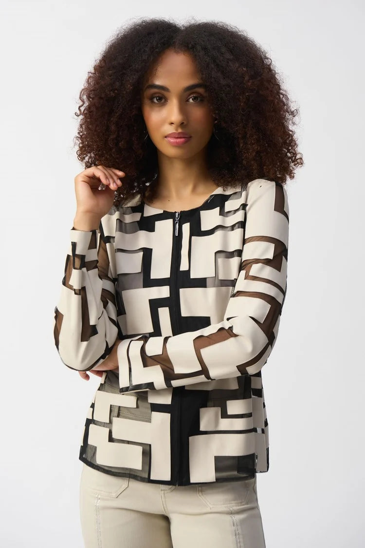 Mesh & Leatherette Jacket
