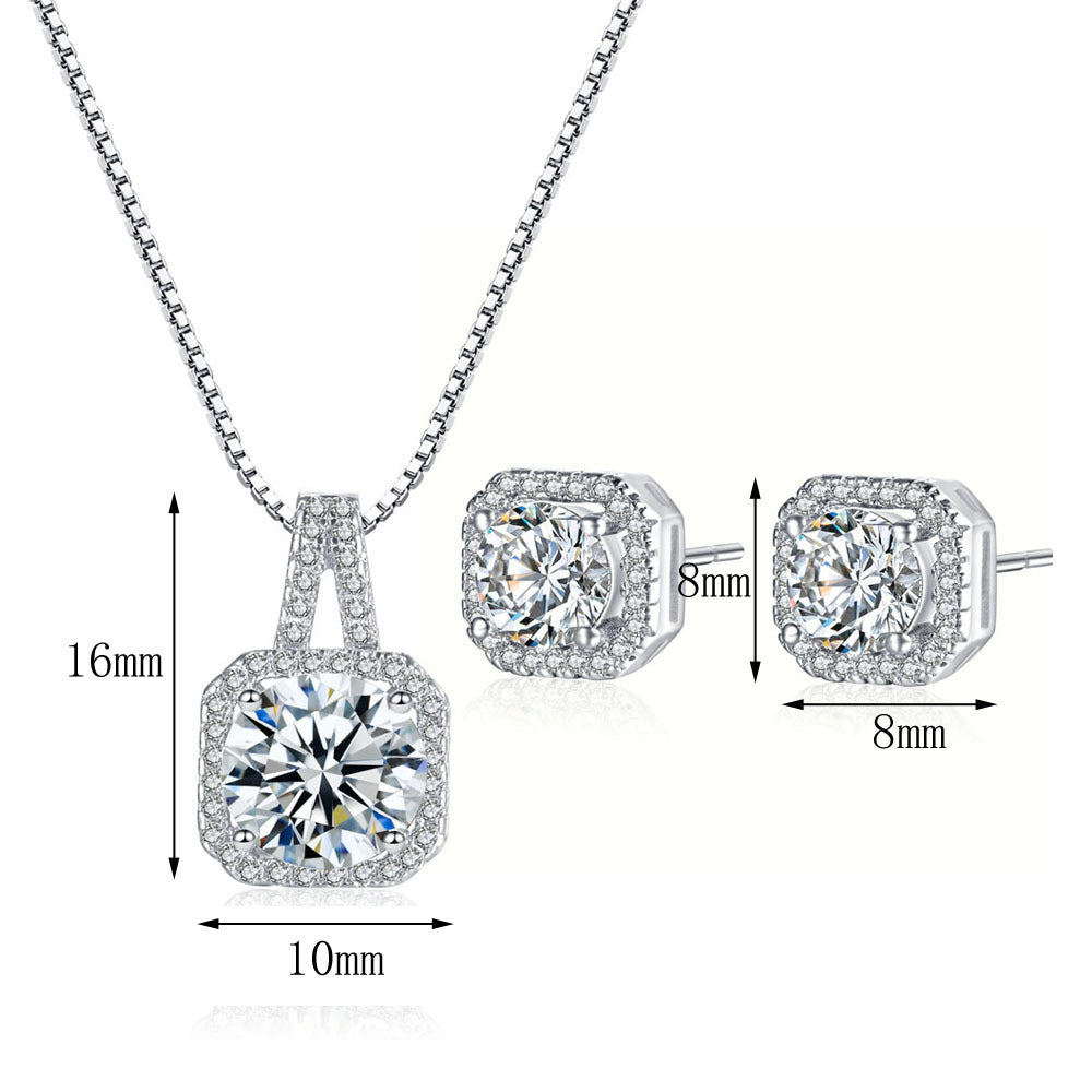 Women's Square Zircon Simple Stylish Personality For Jewelry Set