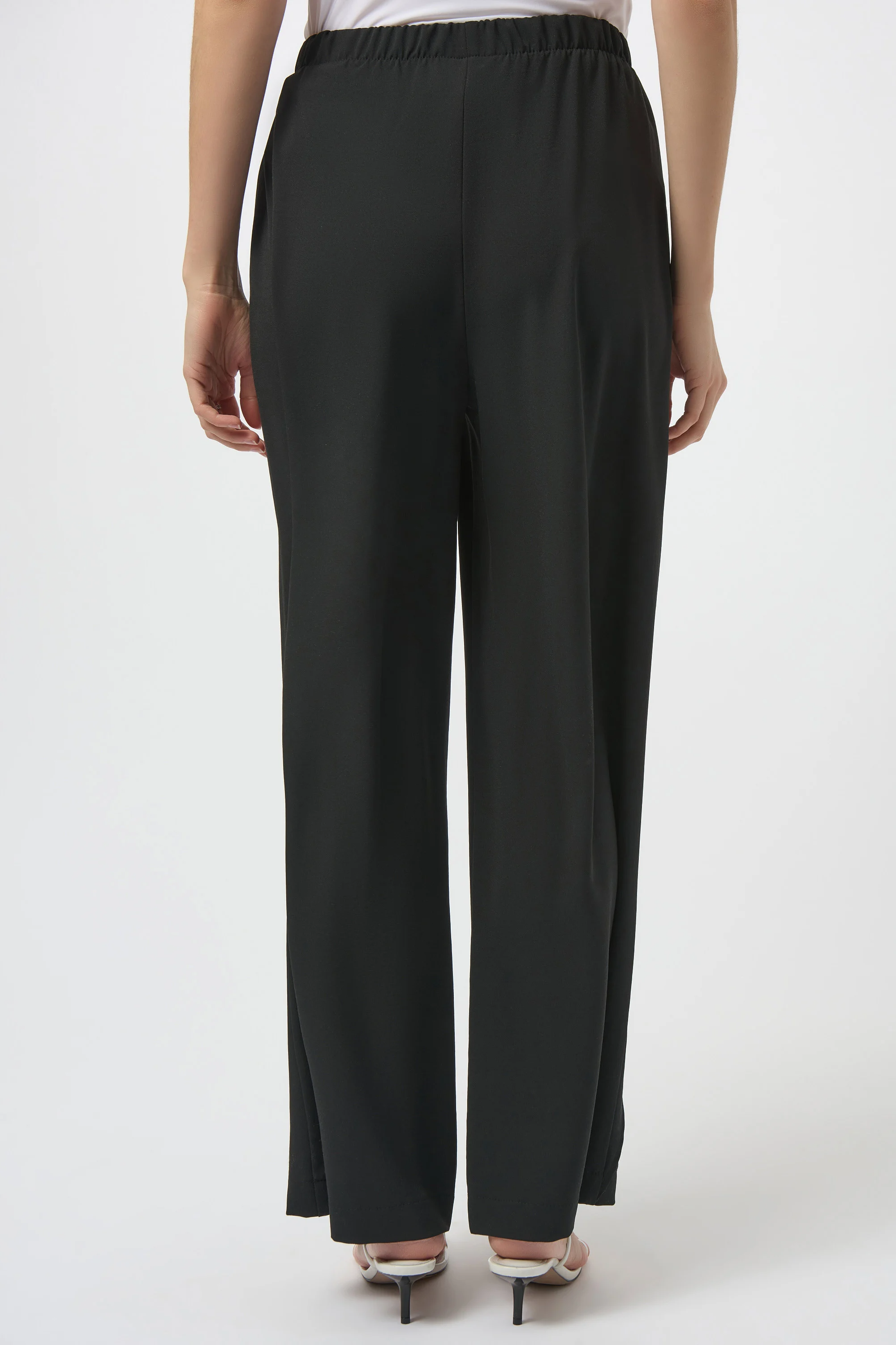 Woven Wide-leg Pants With Asymmetrical Overlay