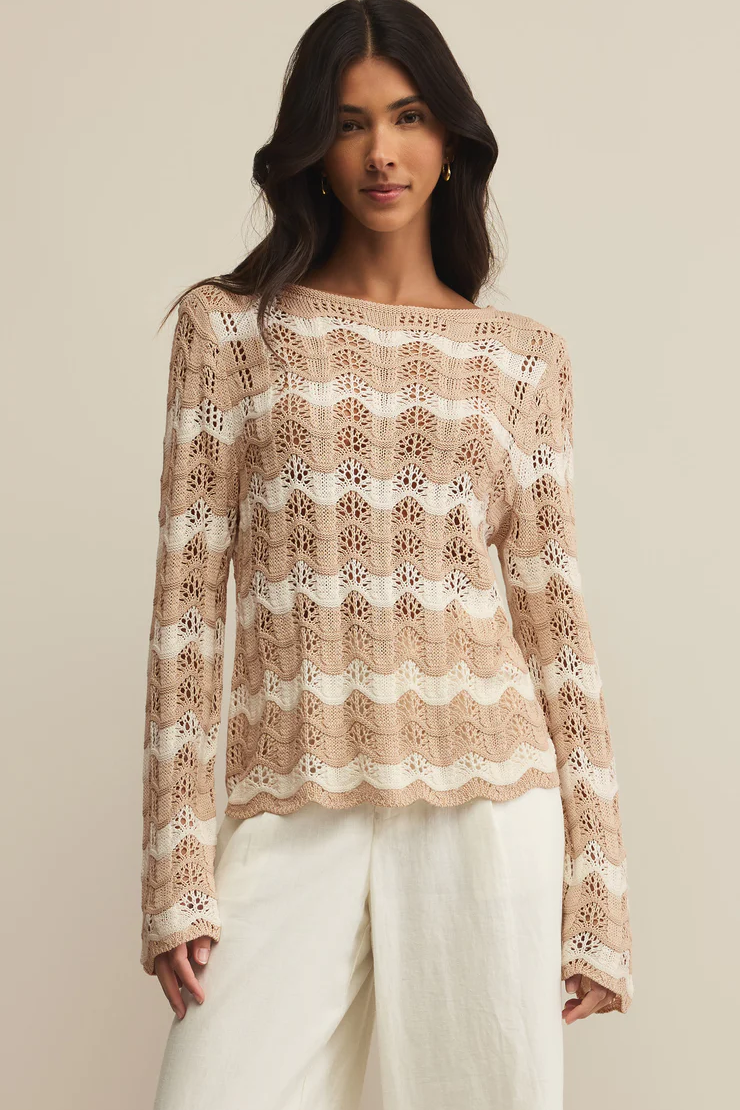 Azura Stripe Crochet Top