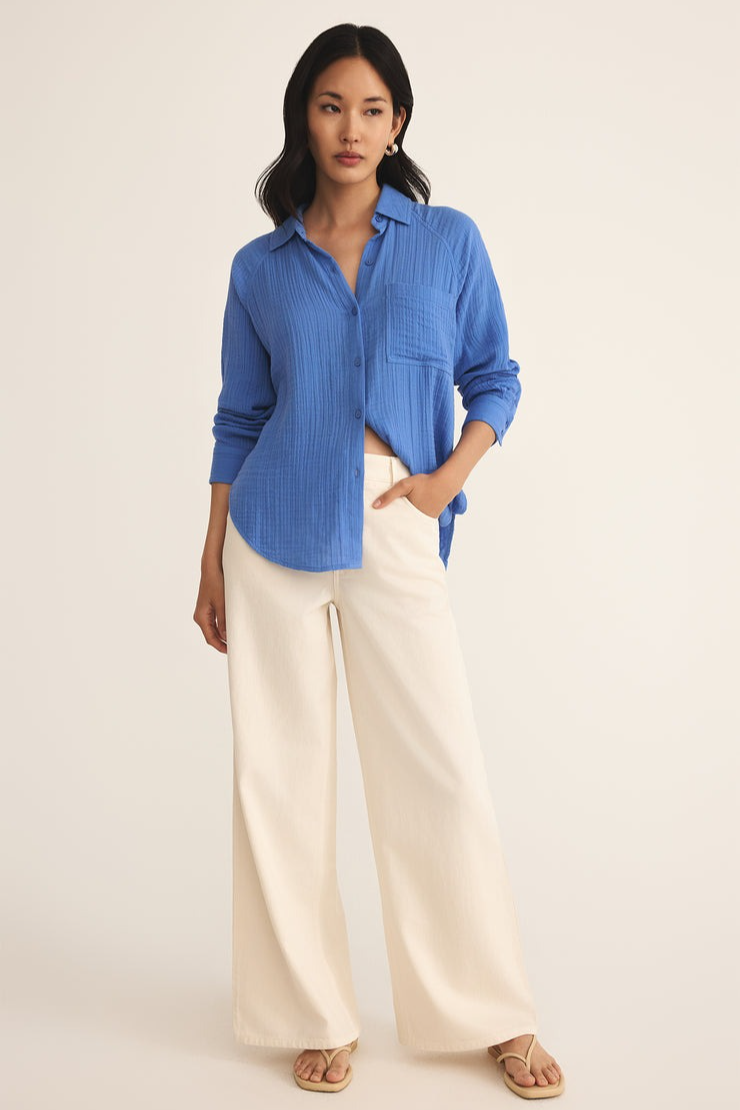 Breezy Gauze Button-Down Shirt