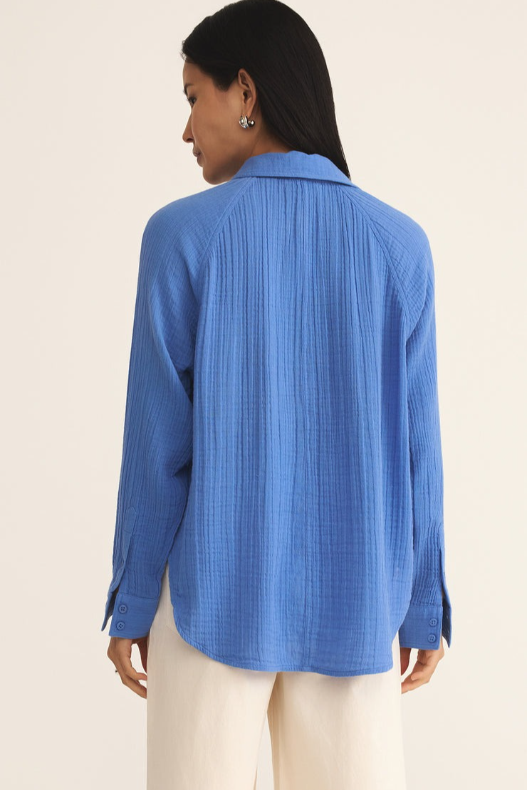 Breezy Gauze Button-Down Shirt