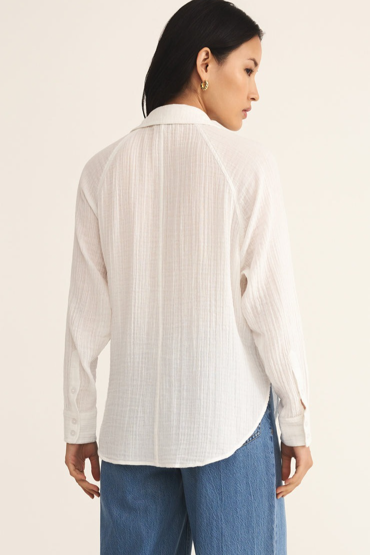 Breezy Gauze Button-Down Shirt