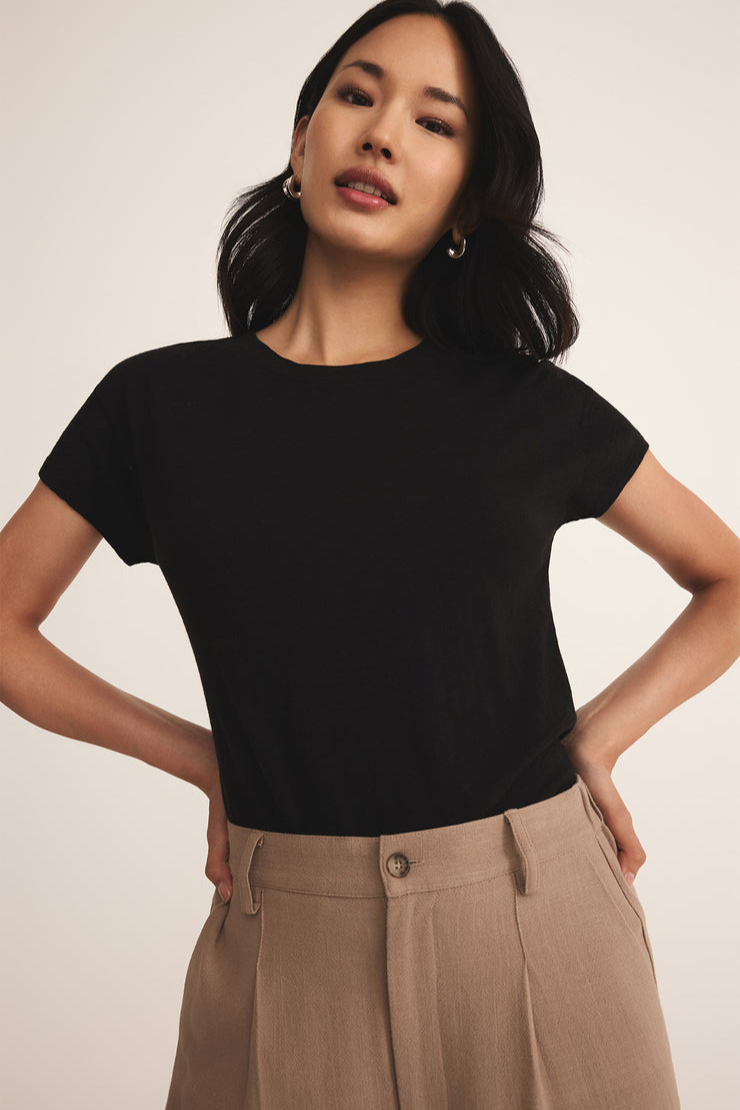 Modern Black Slub Tee