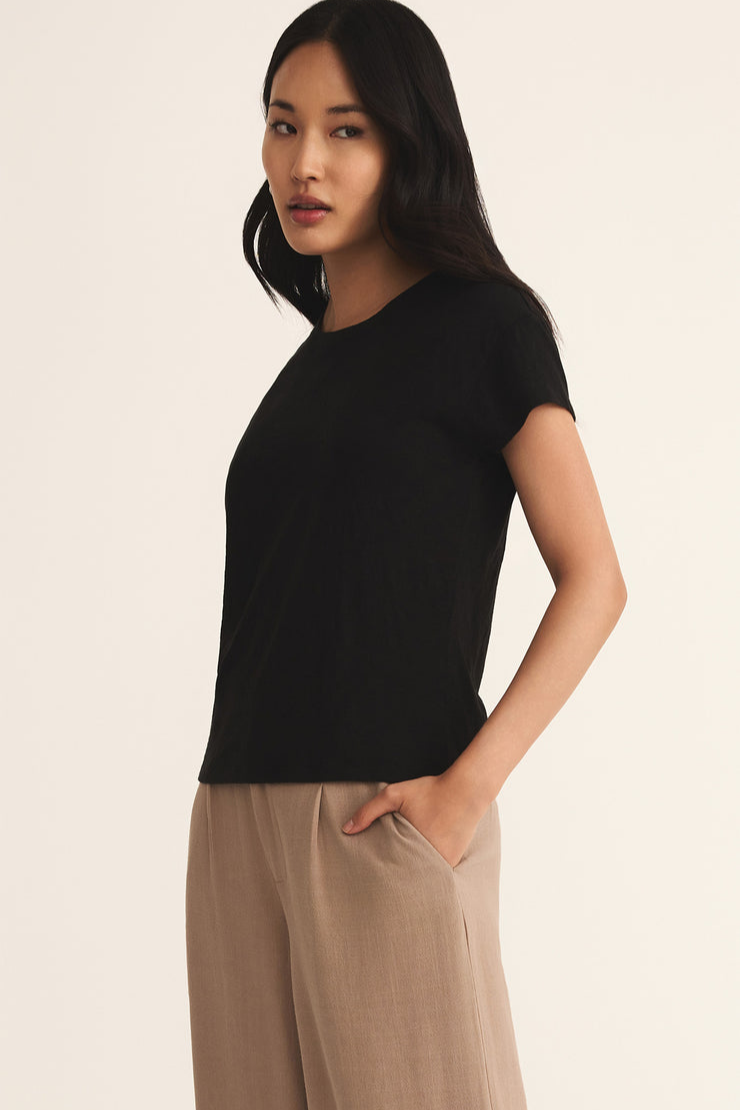 Modern Black Slub Tee