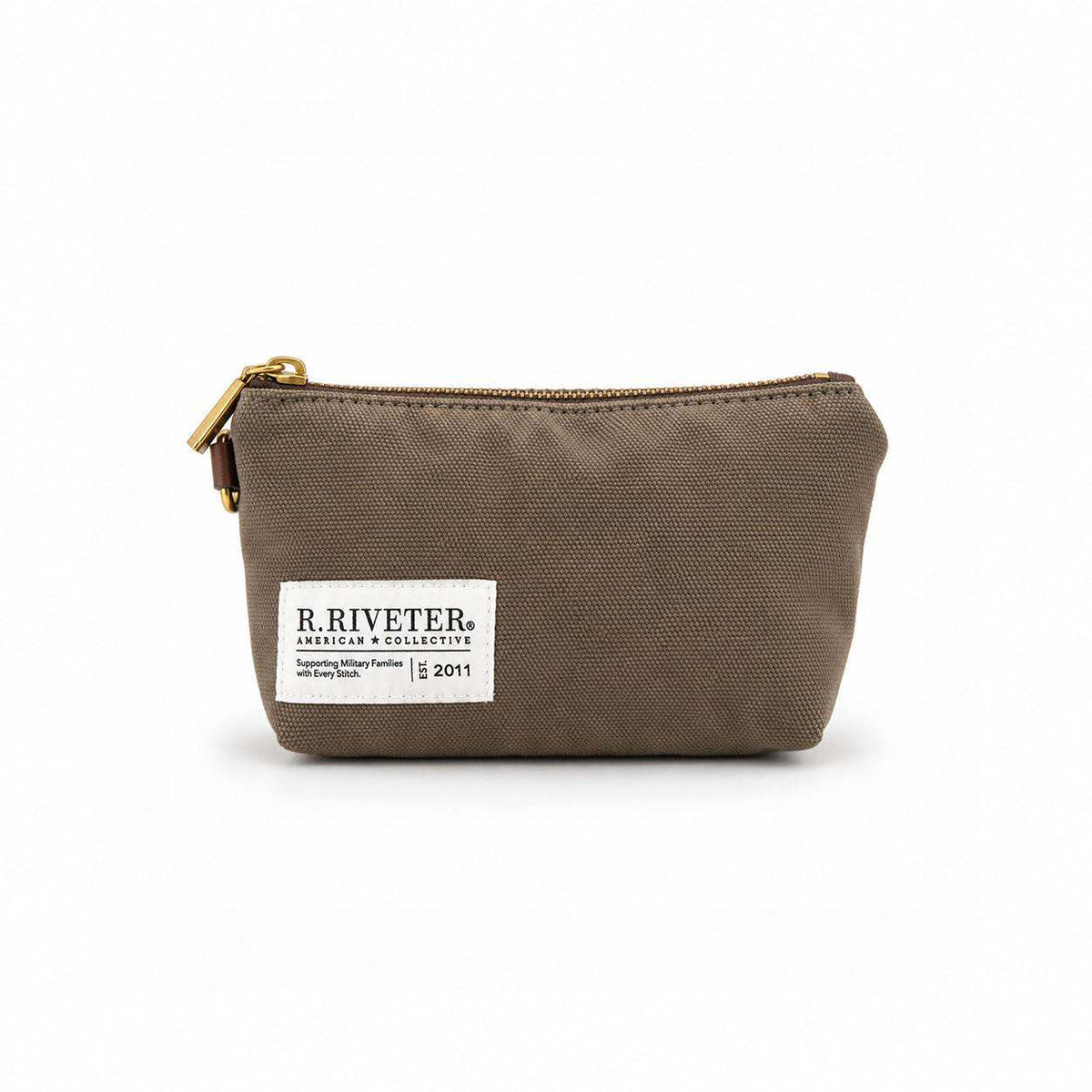 Lucy Mini Zipper Pouch | Chocolate Washed Canvas