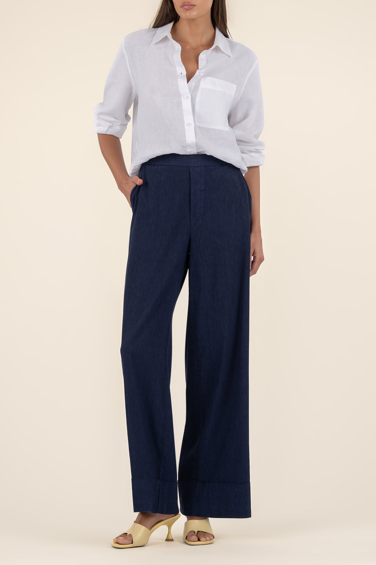 Meg High Rise Linen Wide Leg