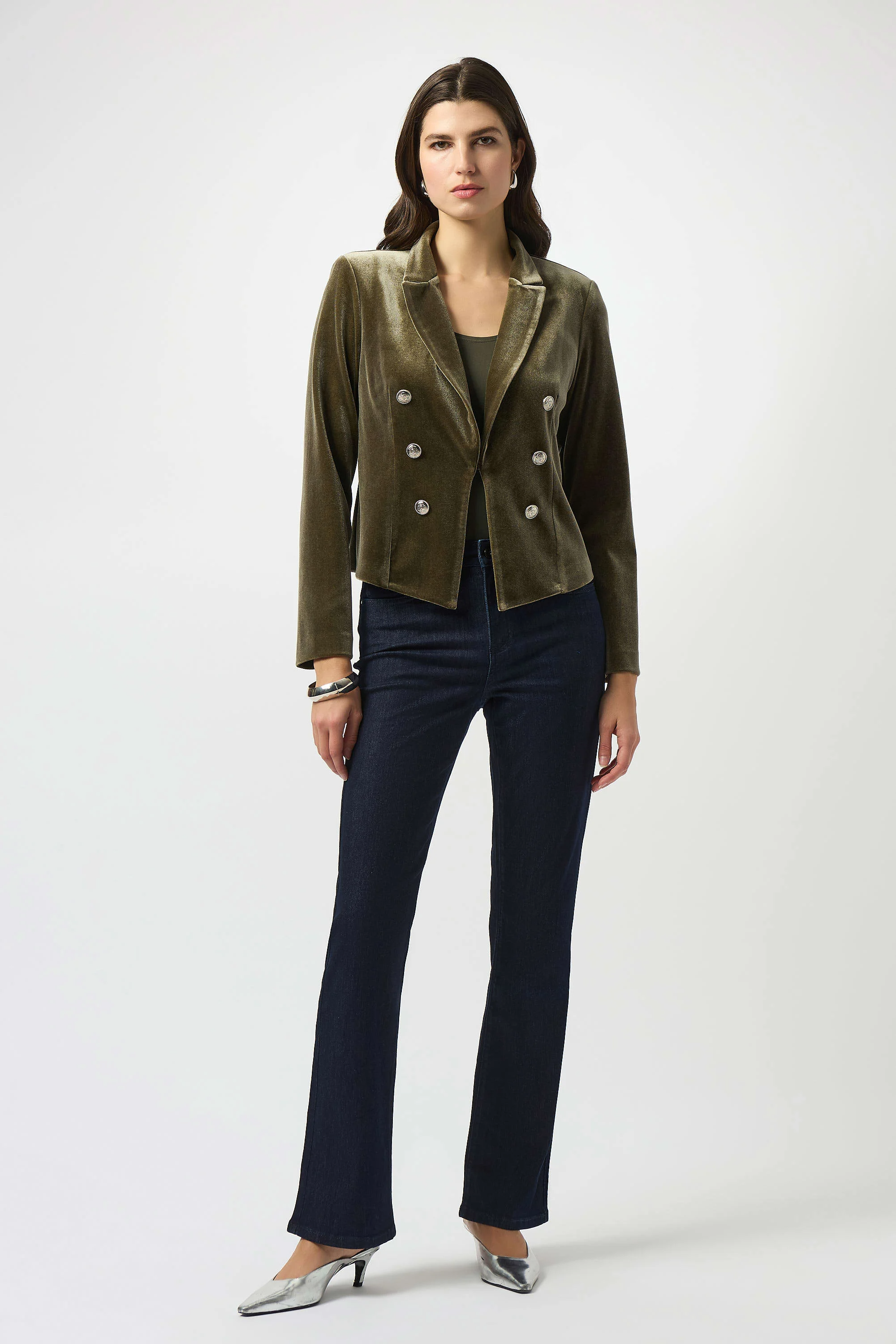 Velvet Knit Fitted Blazer