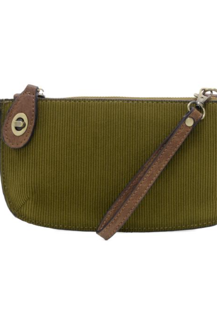 Olive Corduroy Mini Crossbody Wristlet