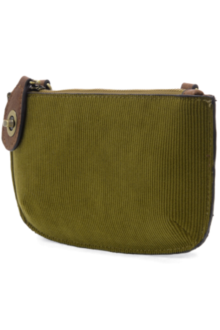 Olive Corduroy Mini Crossbody Wristlet