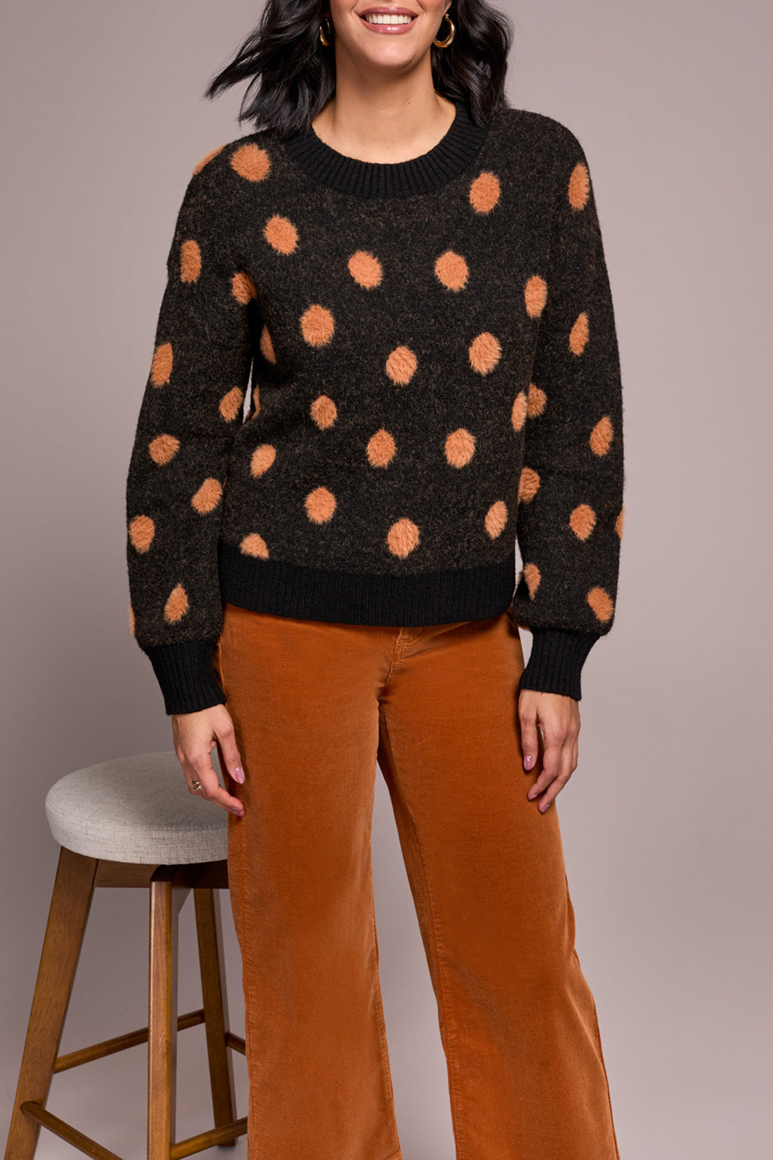 Polka Dot Crewneck Sweater