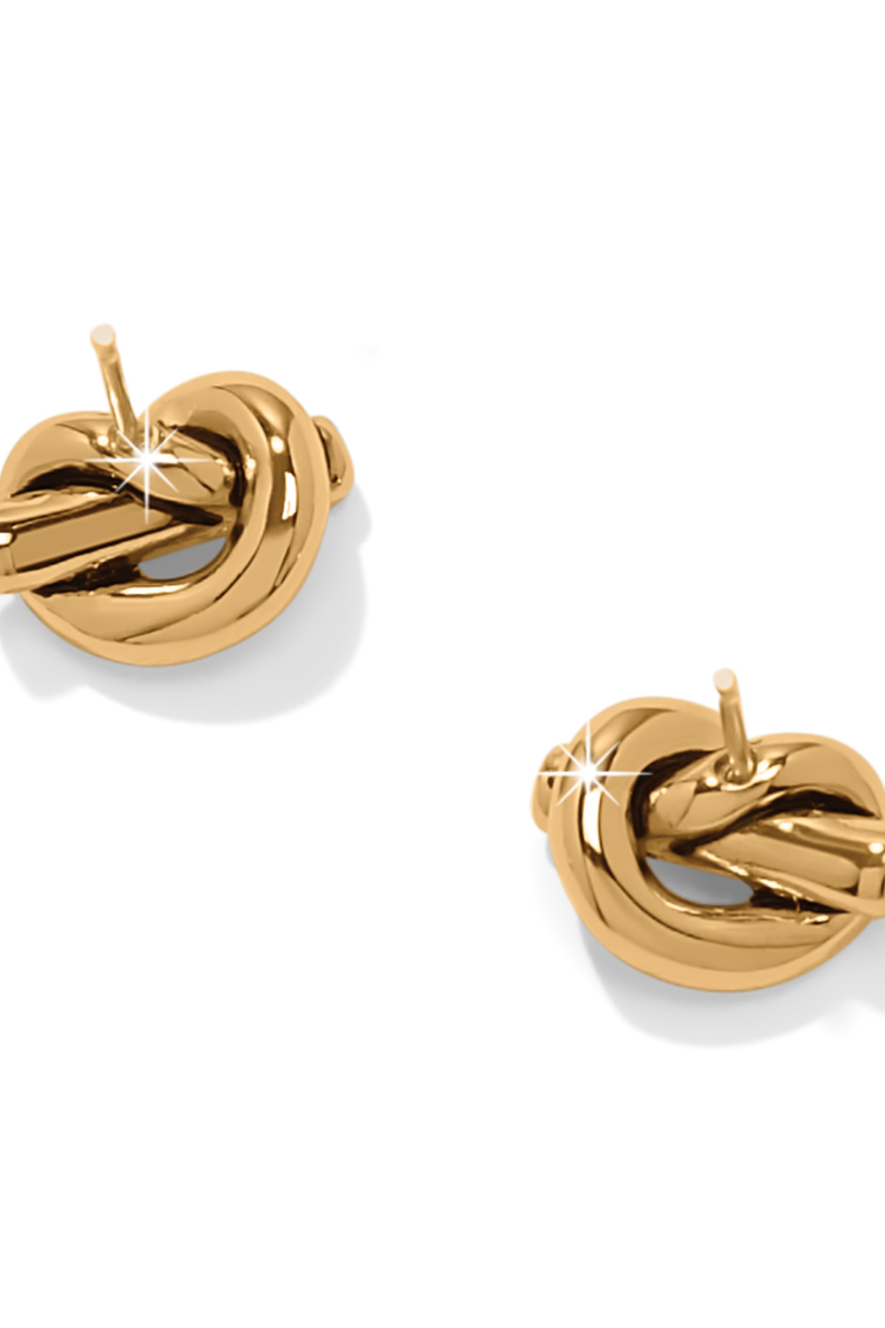 Interlok Single Knot Gold Post Earrings