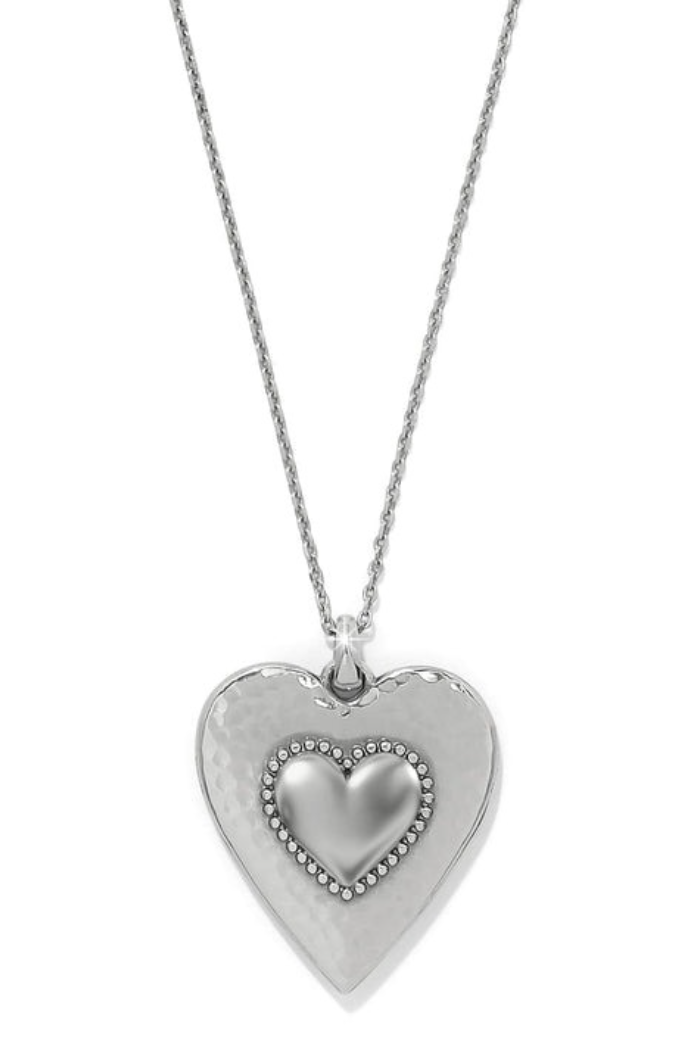 Pretty Tough Gem Heart Reversible Black Necklace