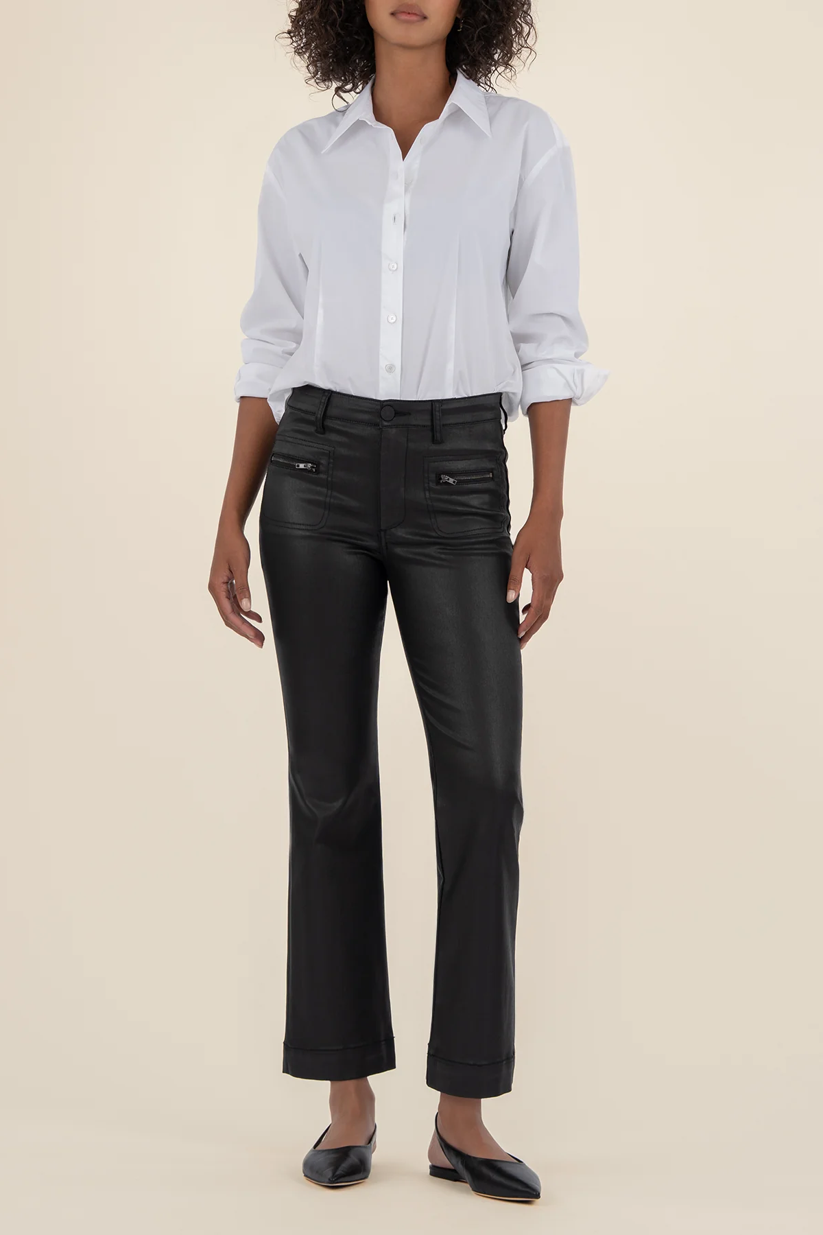 Kelsey Coated High Rise Ankle Flare