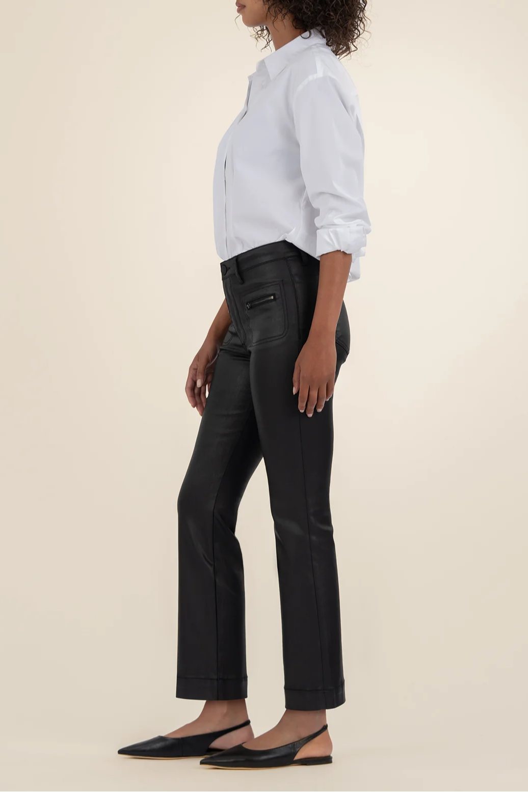 Kelsey Coated High Rise Ankle Flare