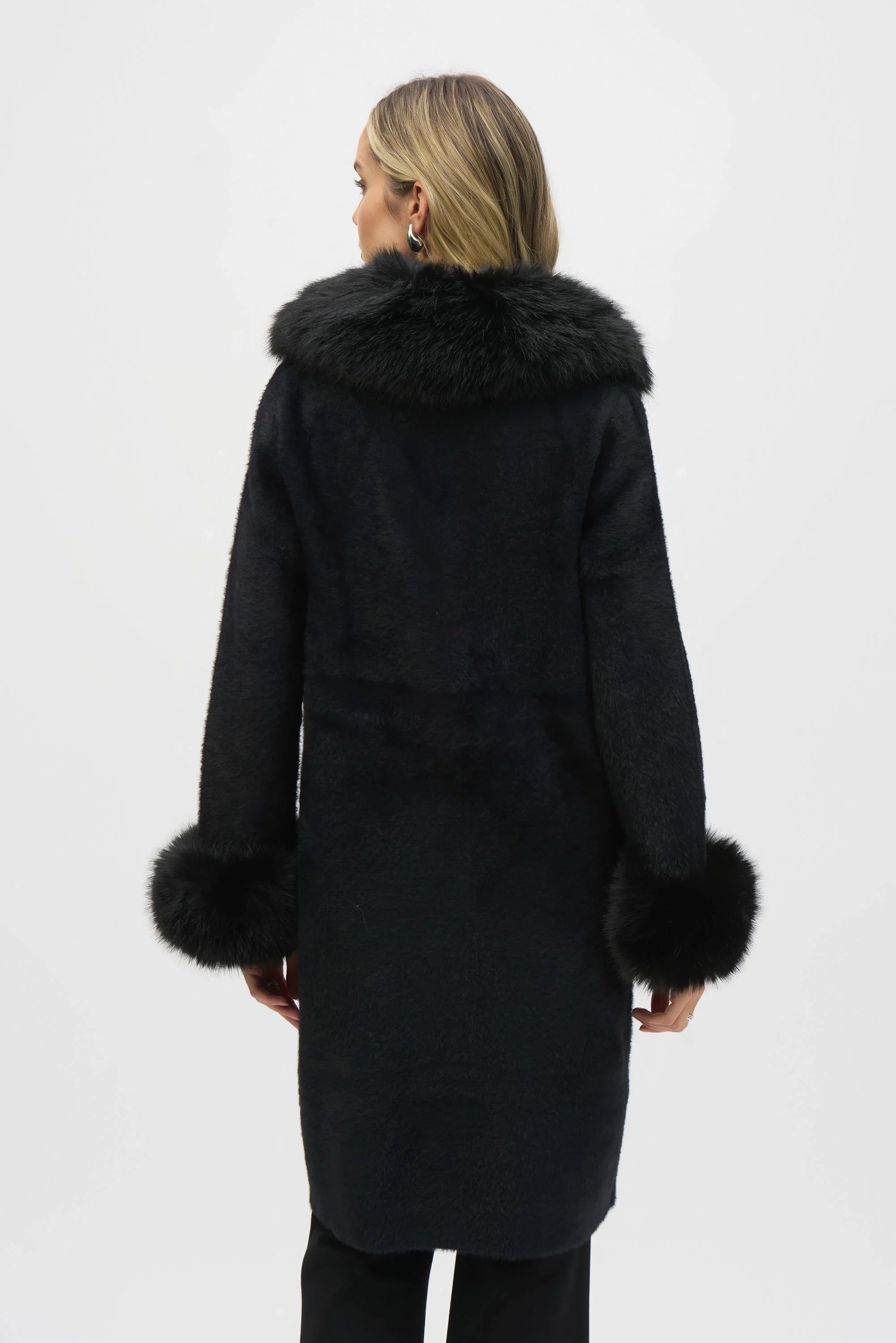 Feather Yarn And Faux Fur Coat