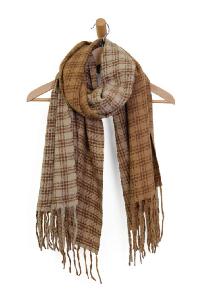 Plaid Fringe Scarf