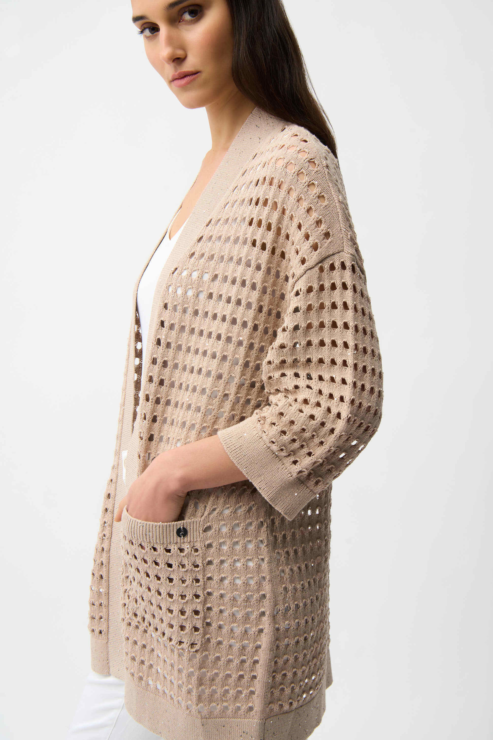Open Stitch Boxy Cardigan