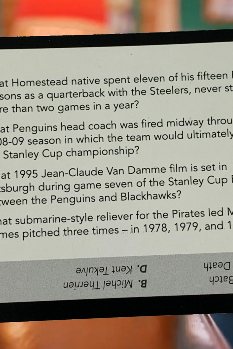 Pittsburgh Sports Trivia Game