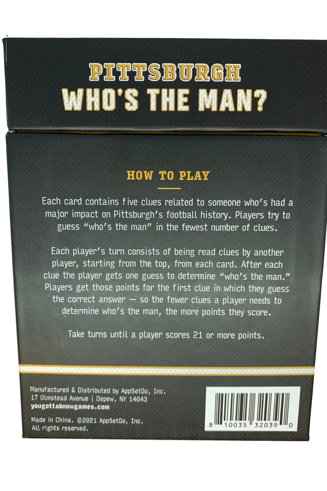 Pittsburgh Who's the Man? Football Edition  Trivia Card Game